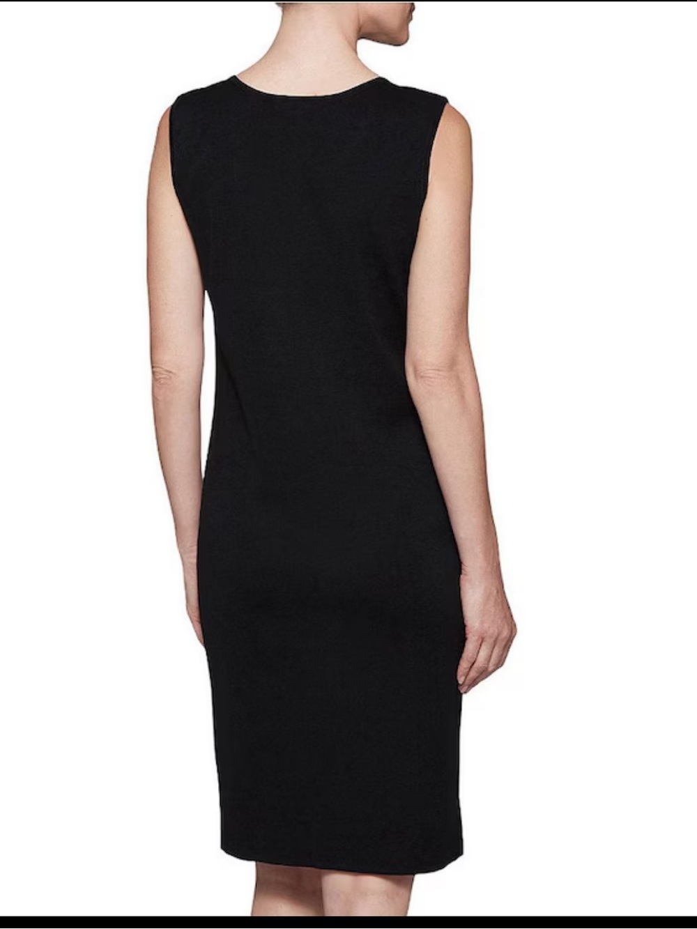 Ming Wang Sleeveless Scoop Neck Side Slit Tank Bodycon Dress Black size M - Picture 3 of 8